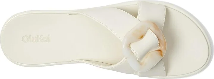 OluKai La'I Slide Women's Shoes White Sand/White Sand : 7 B - Medium - Image 2