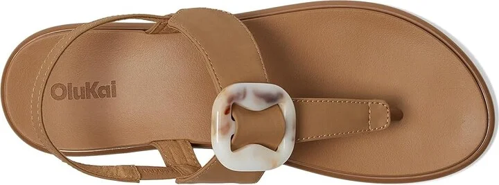 OluKai La'I T-Bar Women's Shoes Tan/Tan : 11 B - Medium, Synthetic - Image 2