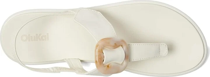 OluKai La'I T-Bar Women's Shoes White Sand/White Sand : 5 B - Medium, Synthetic - Image 2
