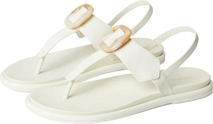 OluKai La'I T-Bar Women's Shoes White Sand/White Sand : 5 B - Medium, Synthetic