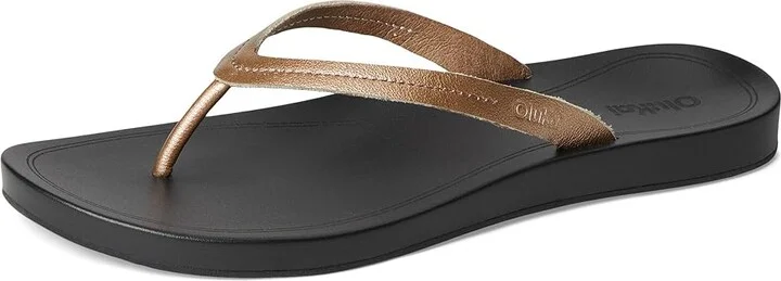 OluKai Lalahi Women's Sandals Copper/Lava Rock : 9 B - Medium, Leather - Image 5