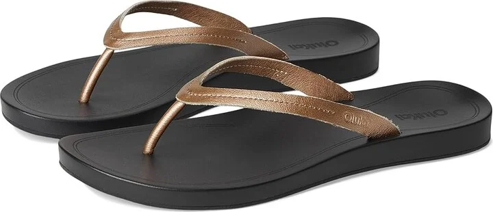 OluKai Lalahi Women's Sandals Copper/Lava Rock : 9 B - Medium, Leather