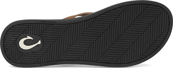 OluKai Lalahi Women's Sandals Tan/Lava Rock : 8 B - Medium, Leather - Image 3