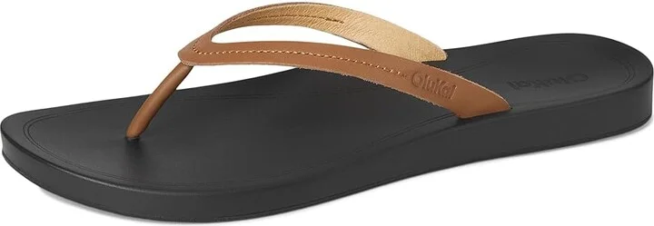 OluKai Lalahi Women's Sandals Tan/Lava Rock : 8 B - Medium, Leather - Image 5