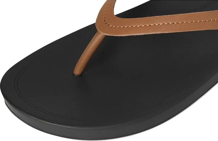 OluKai Lalahi Women's Sandals Tan/Lava Rock : 8 B - Medium, Leather - Image 7
