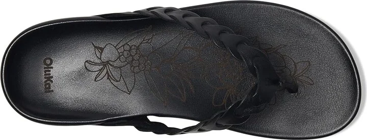 OluKai Lei Women's Sandals Lava Rock/Lava Rock : 9 B - Medium, Leather - Image 2