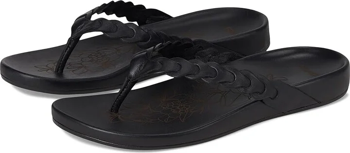 OluKai Lei Women's Sandals Lava Rock/Lava Rock : 9 B - Medium, Leather