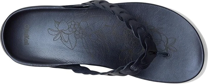 OluKai Lei Women's Sandals Mood Indigo/Mood Indigo : 8 B - Medium, Leather - Image 2