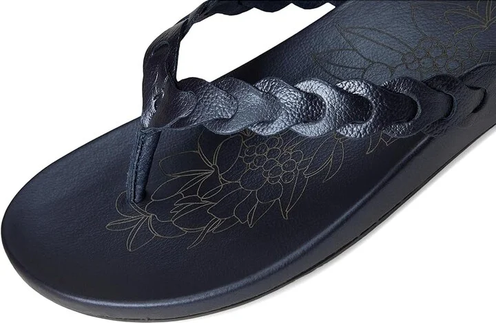 OluKai Lei Women's Sandals Mood Indigo/Mood Indigo : 8 B - Medium, Leather - Image 7
