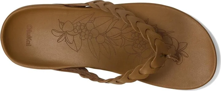 OluKai Lei Women's Sandals Tan/Tan : 8 B - Medium, Leather - Image 2