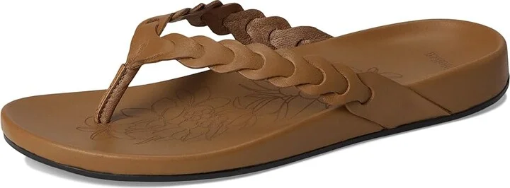 OluKai Lei Women's Sandals Tan/Tan : 8 B - Medium, Leather - Image 5