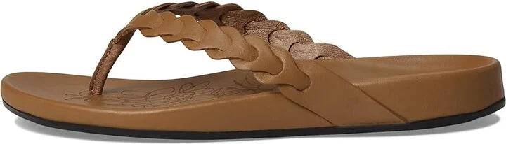 OluKai Lei Women's Sandals Tan/Tan : 8 B - Medium, Leather - Image 6