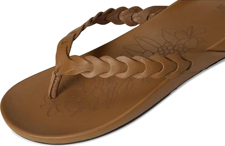 OluKai Lei Women's Sandals Tan/Tan : 8 B - Medium, Leather - Image 7