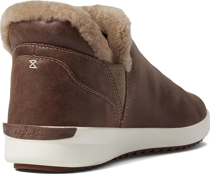 OluKai Malua Hulu Women's Shoes Warm Taupe/Off-White : 6.5 B - Medium, Suede - Image 4