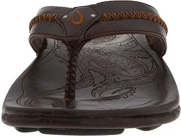 OluKai Mea Ola Men's Sandals Dark Java/Dark Java : 7 D - Medium, Leather - Image 6