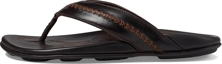 OluKai Mea Ola Men's Sandals Dark Java/Dark Java : 7 D - Medium, Leather - Image 7