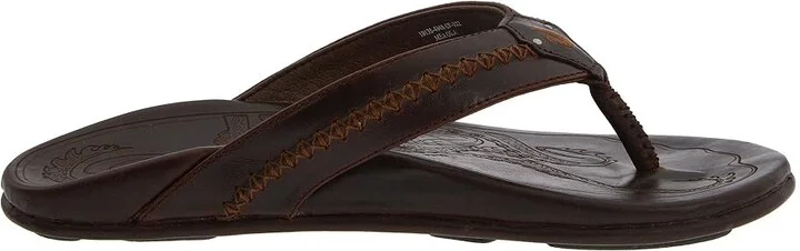 OluKai Mea Ola Men's Sandals Dark Java/Dark Java : 7 D - Medium, Leather - Image 8