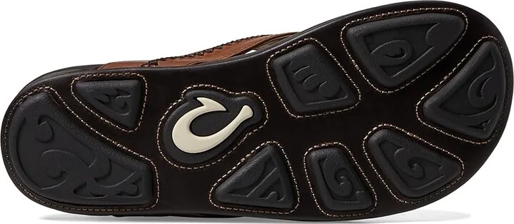 OluKai Mea Ola Men's Sandals Tan/Dark Java : 7 D - Medium, Leather - Image 4