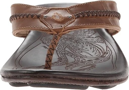 OluKai Mea Ola Men's Sandals Tan/Dark Java : 7 D - Medium, Leather - Image 6