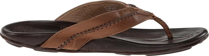 OluKai Mea Ola Men's Sandals Tan/Dark Java : 7 D - Medium, Leather - Image 8