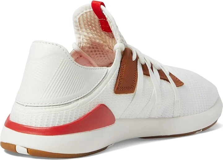 OluKai Mio Li Men's Shoes Bright White/Red Lava : 7 D - Medium, Textile - Image 4