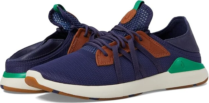 OluKai Mio Li Men's Shoes Navy/Bamboo : 7 D - Medium, Textile