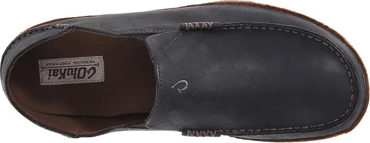 OluKai Moloa Men's Slip on Shoes Black : 7 D - Medium, Leather - Image 3