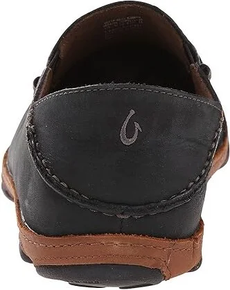 OluKai Moloa Men's Slip on Shoes Black : 7 D - Medium, Leather - Image 5