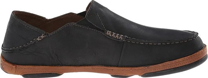 OluKai Moloa Men's Slip on Shoes Black : 7 D - Medium, Leather - Image 8
