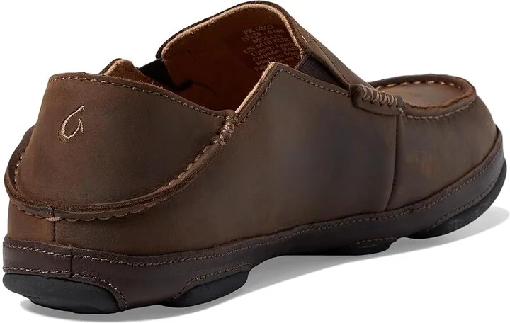 OluKai Moloa Men's Slip on Shoes Dark Wood/Dark Java : 10 D - Medium, Leather - Image 5