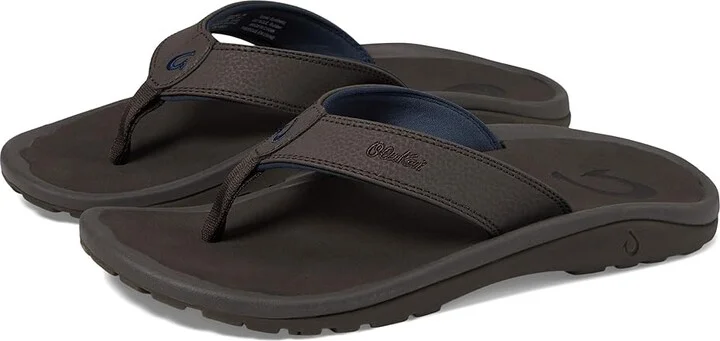 OluKai Ohana Men's Sandals Dark Wood/Dark Wood : 7 D - Medium, Synthetic