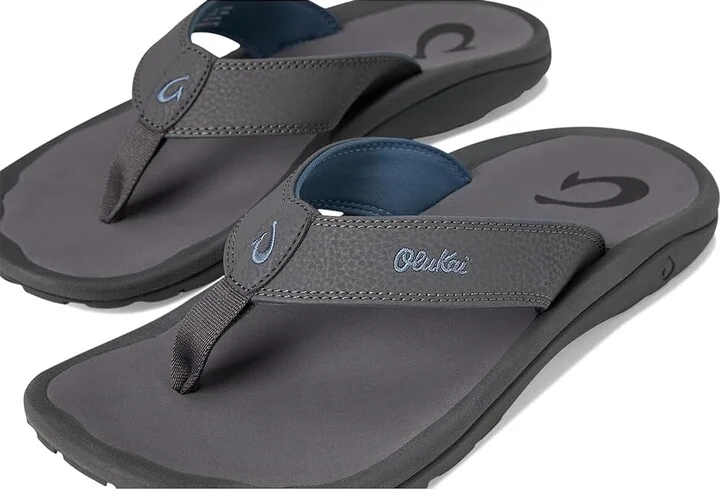 OluKai Ohana Men's Sandals Pavement/Pavement : 7 D - Medium, Synthetic - Image 7