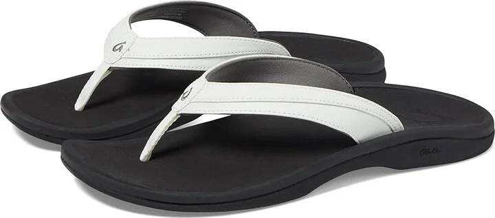 OluKai Ohana W Women's Sandals White/Black : 8 B - Medium, Synthetic