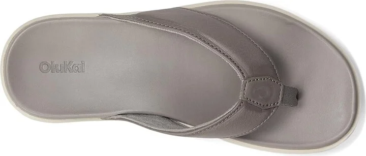 OluKai 'Olali Men's Sandals Ash/Ash : 7 D - Medium, Leather - Image 2