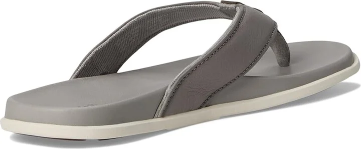 OluKai 'Olali Men's Sandals Ash/Ash : 7 D - Medium, Leather - Image 4