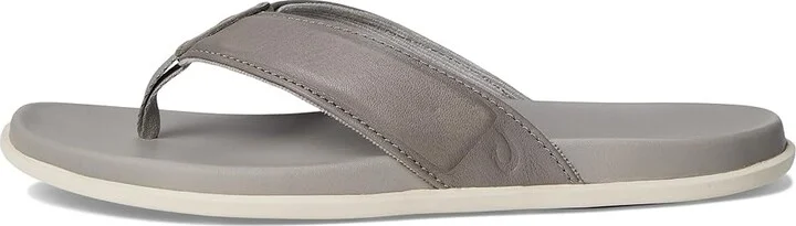 OluKai 'Olali Men's Sandals Ash/Ash : 7 D - Medium, Leather - Image 6
