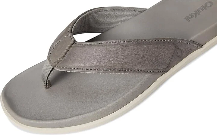 OluKai 'Olali Men's Sandals Ash/Ash : 7 D - Medium, Leather - Image 7