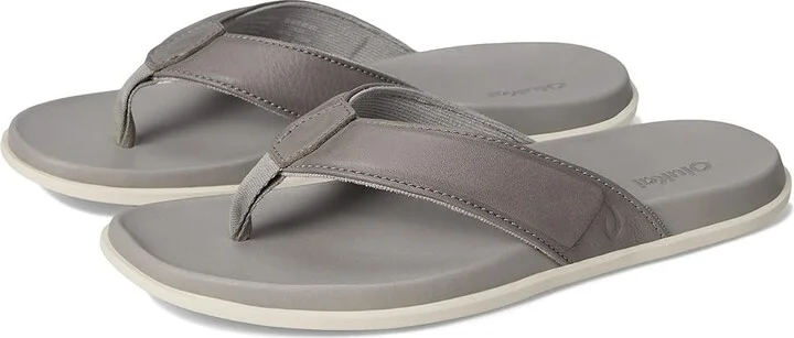 OluKai 'Olali Men's Sandals Ash/Ash : 7 D - Medium, Leather