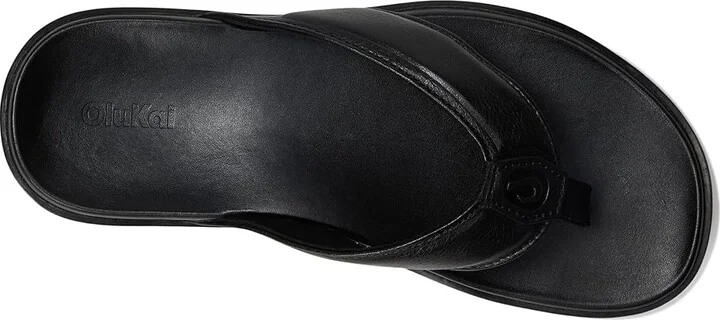 OluKai 'Olali Men's Sandals Black/Black : 8 D - Medium, Leather - Image 2