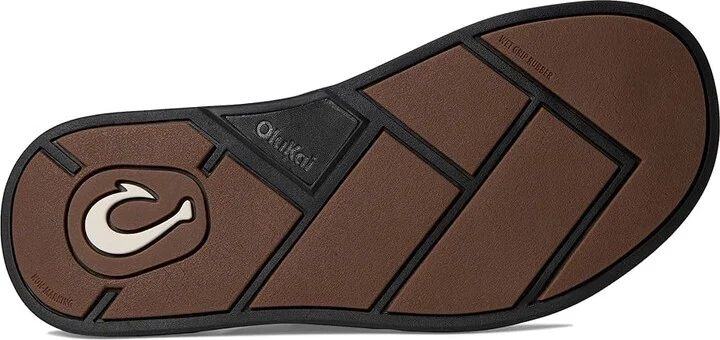 OluKai 'Olali Men's Sandals Black/Black : 8 D - Medium, Leather - Image 3