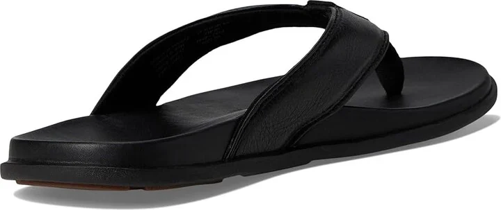 OluKai 'Olali Men's Sandals Black/Black : 8 D - Medium, Leather - Image 4