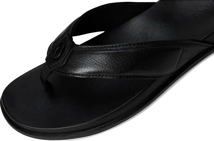 OluKai 'Olali Men's Sandals Black/Black : 8 D - Medium, Leather - Image 7