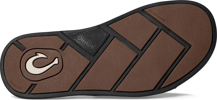 OluKai 'Olali Slide Men's Sandals Black/Black : 14 D - Medium, Leather - Image 3