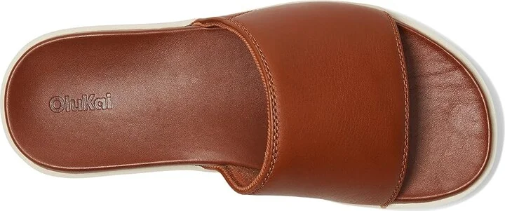 OluKai 'Olali Slide Men's Sandals Fox/Fox : 7 D - Medium, Leather - Image 2