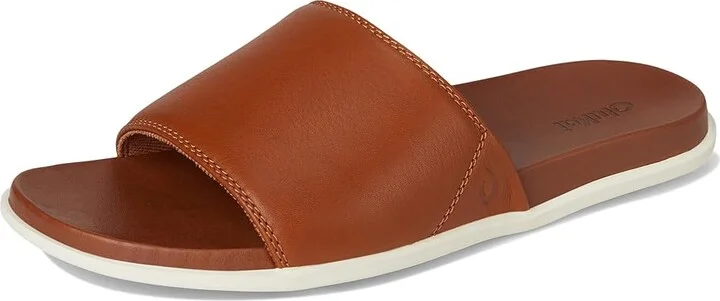 OluKai 'Olali Slide Men's Sandals Fox/Fox : 7 D - Medium, Leather - Image 5