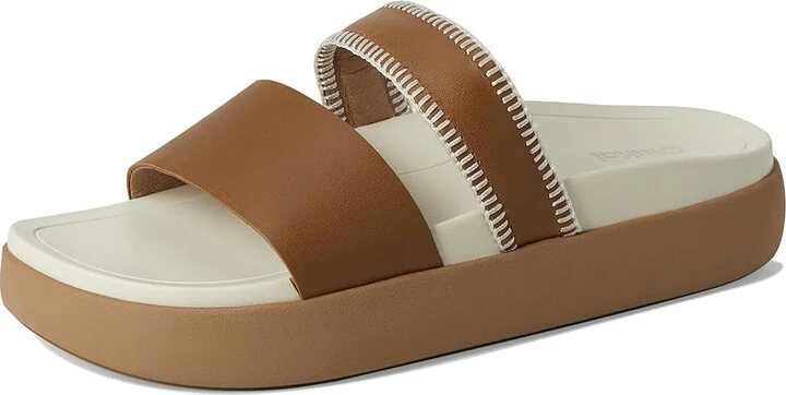 OluKai Pae Women's Sandals Tan/White Sand : 7 B - Medium, Leather - Image 5