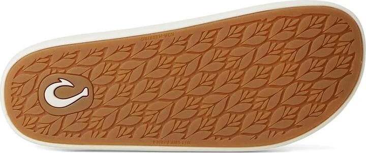 OluKai Pae Women's Sandals White Sand/Lava Rock : 8 B - Medium, Leather - Image 3
