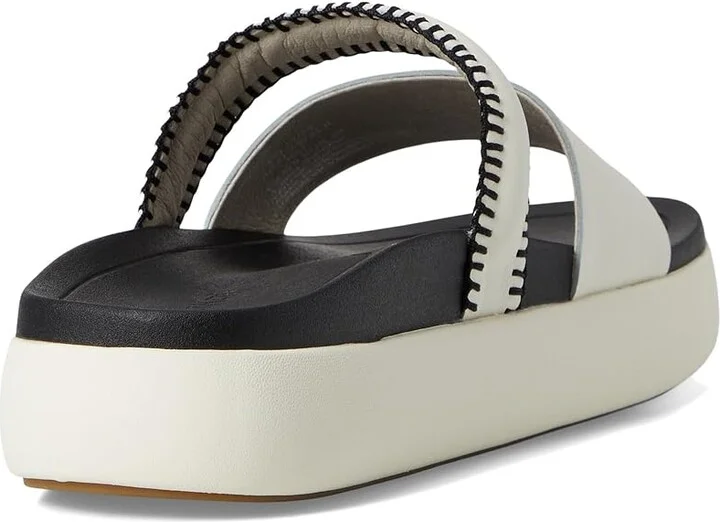 OluKai Pae Women's Sandals White Sand/Lava Rock : 8 B - Medium, Leather - Image 4