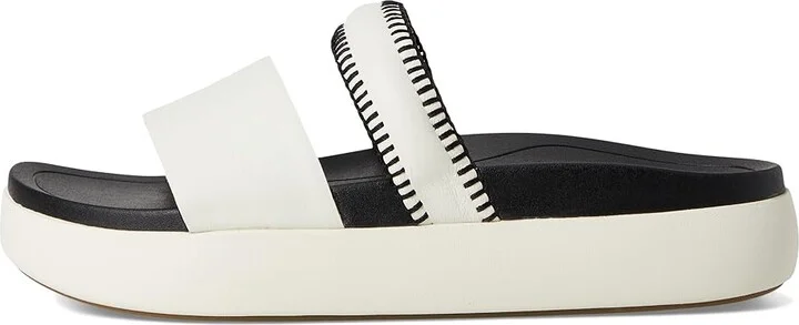 OluKai Pae Women's Sandals White Sand/Lava Rock : 8 B - Medium, Leather - Image 6