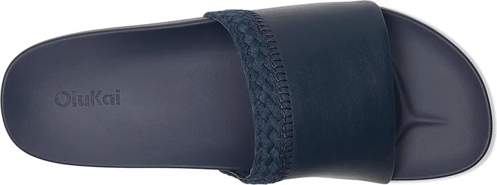 OluKai Pakea Women's Sandals Mood Indigo/Mood Indigo : 9 B - Medium, Leather - Image 2